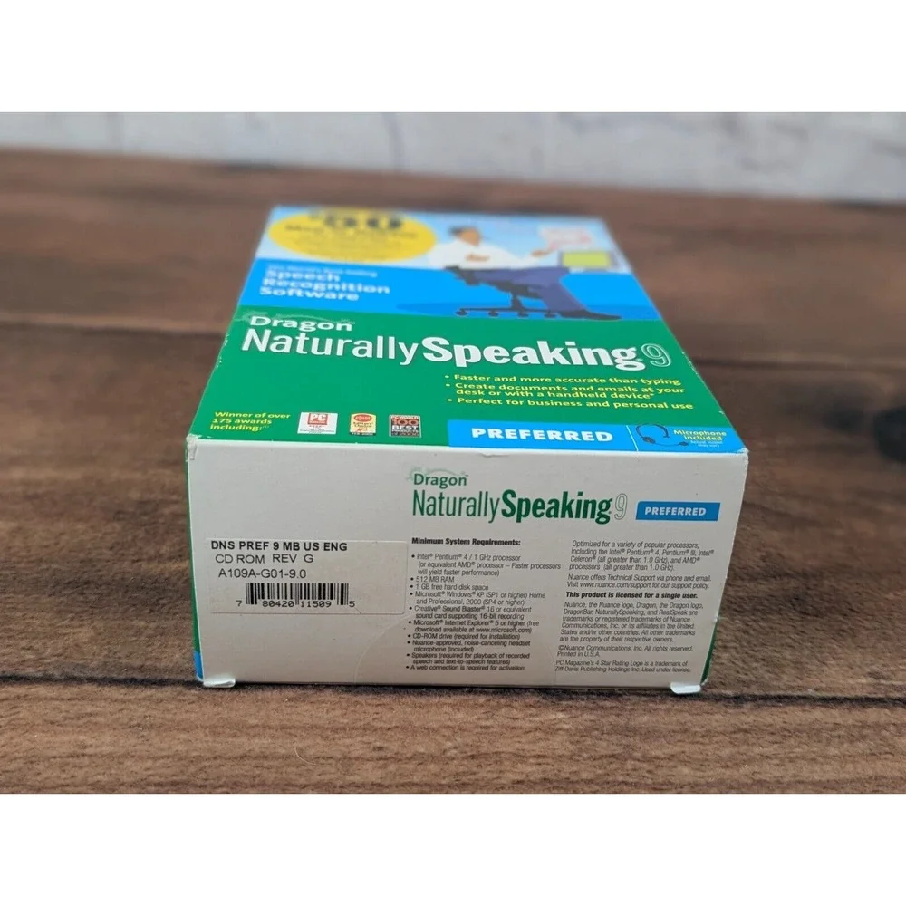 NEW DRAGON NATURALLY SPEAKING 9 PREFERRED SpeechRecognition Software Mic Headset